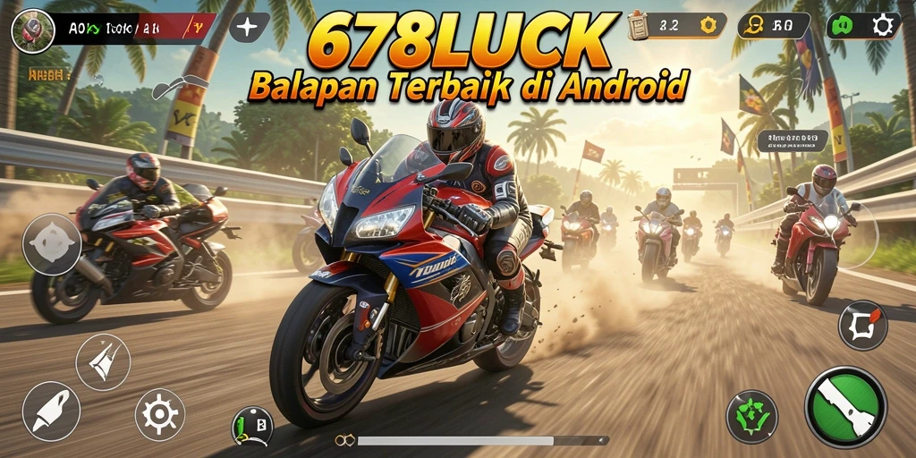 Gameplay seru di 678LUCK dengan balapan motor cepat.