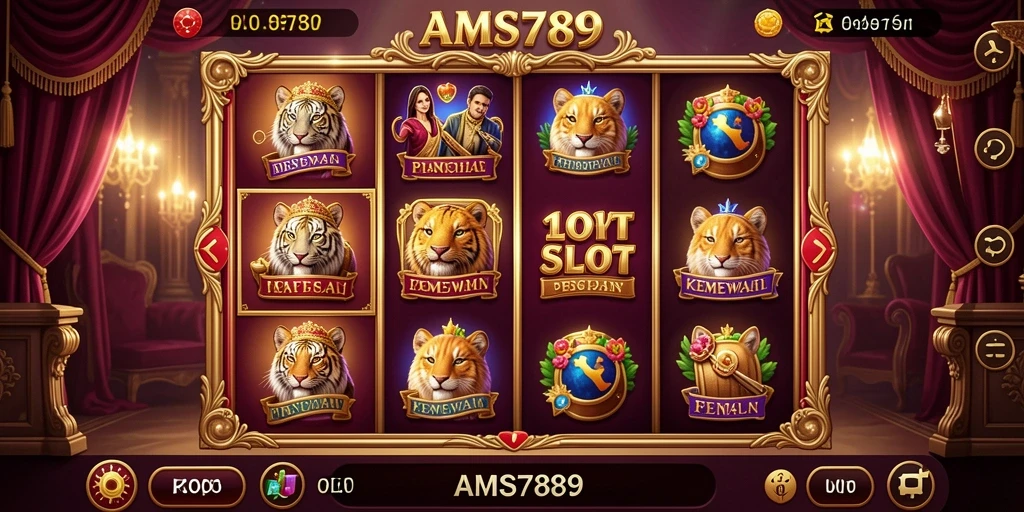 Screenshot utama AMS789 menampilkan gameplay Slot yang mendebarkan dan berwarna.