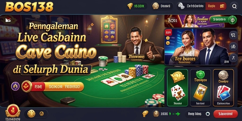 Tampilan permainan Live Casino yang mendebarkan di BOS138.
