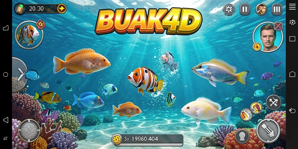 Screenshot gameplay BUAH4D menunjukkan aksi tembak ikan yang mendebarkan.