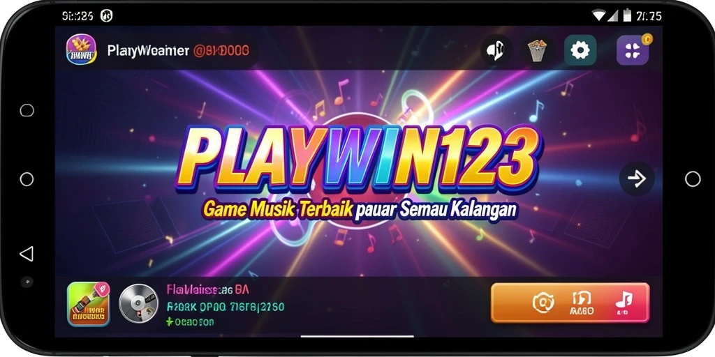 Tampilan menarik dari gameplay musik di PLAYWIN123, penuh warna dan interaktif.