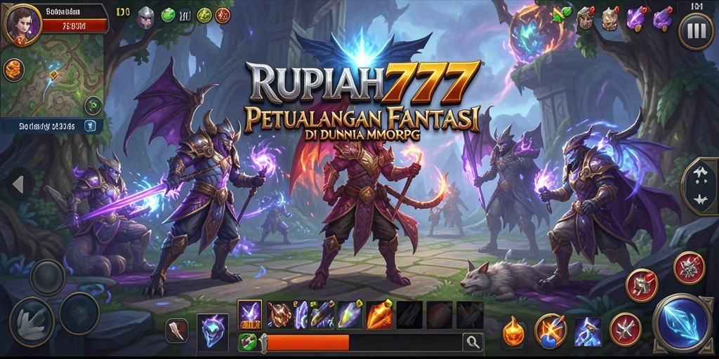 Gambaran gameplay RUPIAH777 dengan karakter dalam pertempuran epik.